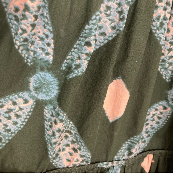 Ulla Johnson army green boho pint tiered knee/midi length dress. Size 6 - Picture 6 of 9